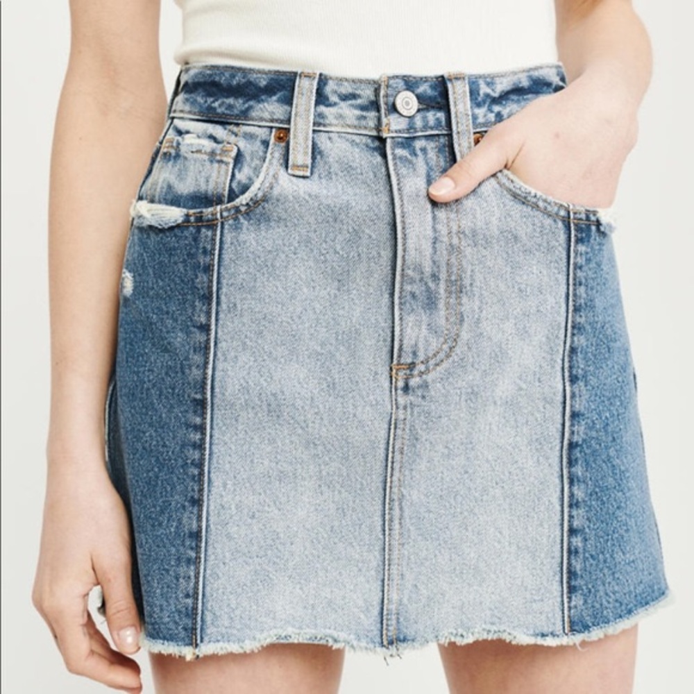 NWT Abercrombie high rise two tone denim skirt